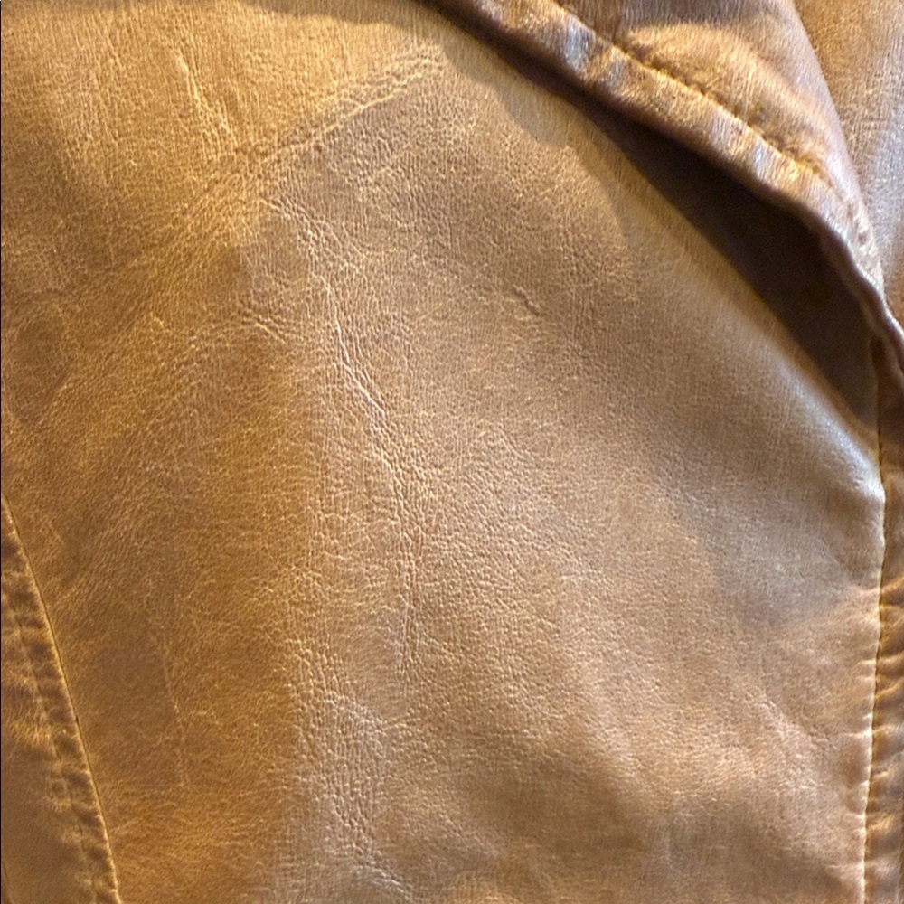 Max Studio Tan Leather Jacket - Picture 3 of 7